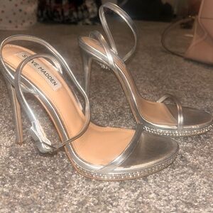 Steve Madden Metallic Silver Heels